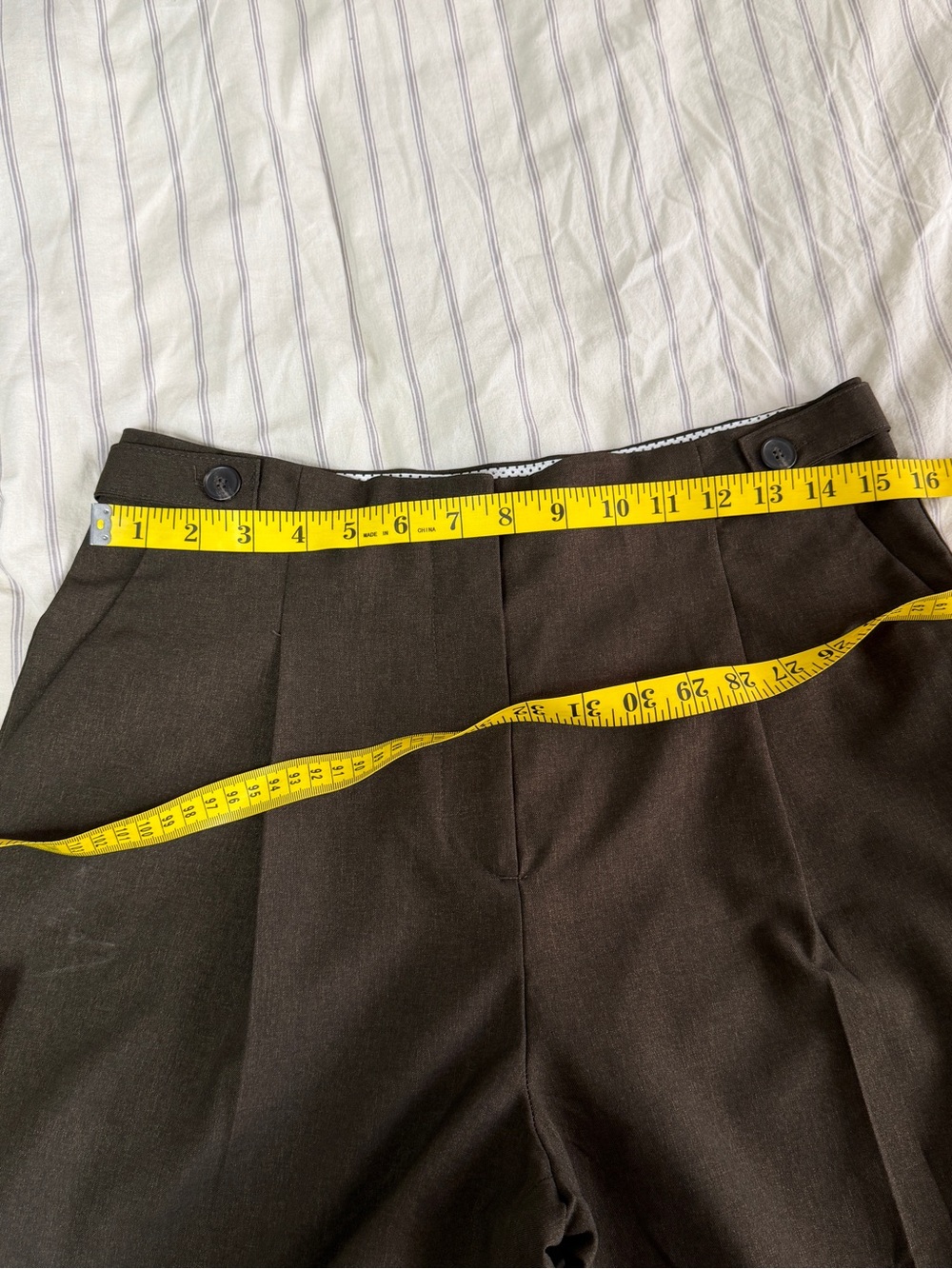 Zara Classic Wide-Leg Pants - Dark Brown - Picture 6 of 7
